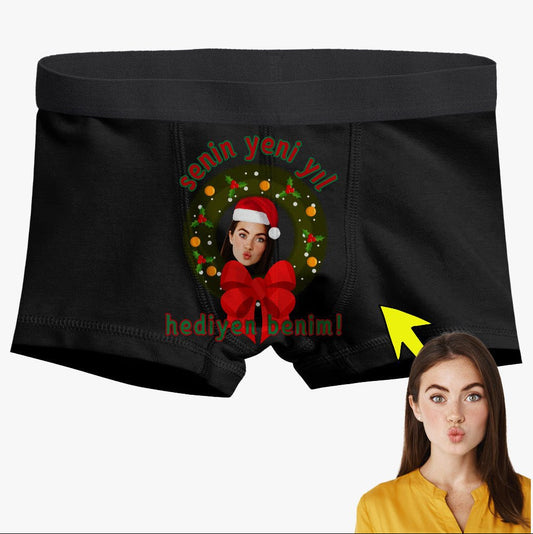 Yılbaşı Boxer Senin Yeni Yıl Hediyen Benim - Bikafa Tasarım