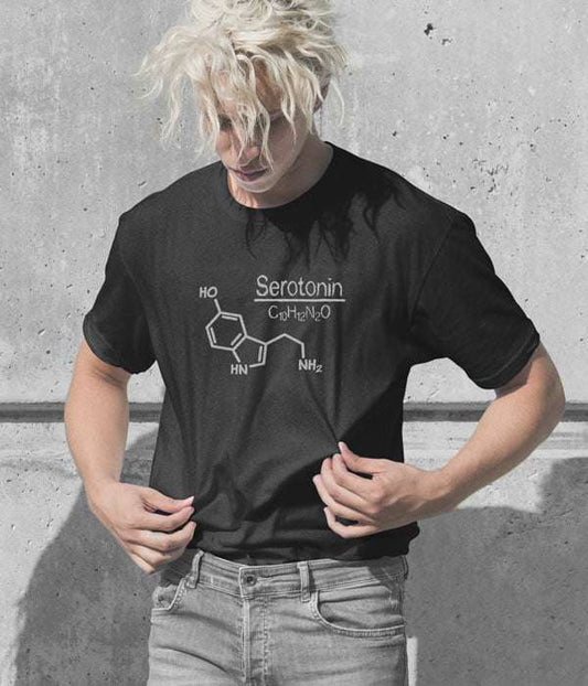 Uniseks Tasarım Tişört - Serotonin Mutluluğun Formülü - Bikafa Tasarım