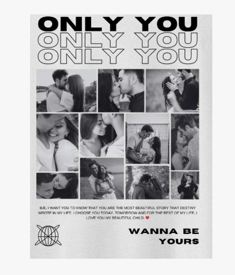 Sevgililere Özel Hatıra Tişörtü Only You - Bikafa Tasarım