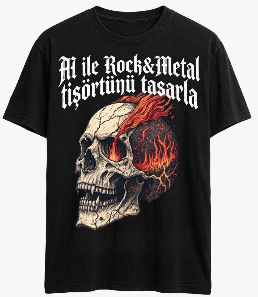 Yapay Zeka İle Rock & Metal Tişörtünü Tasarla - Bikafa Tasarım