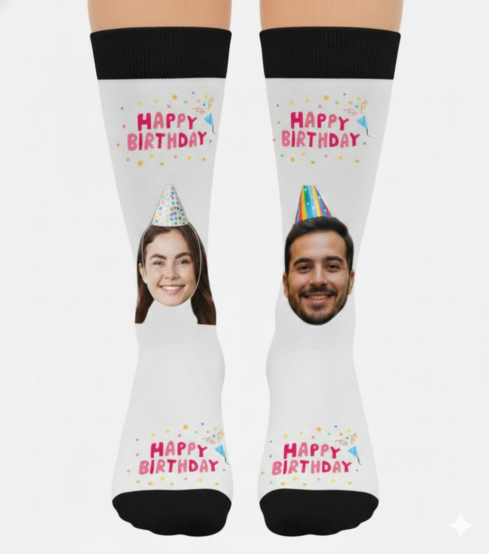 Happy Birthday Çorap Tasarla TOPUKSUZ - Bikafa Tasarım