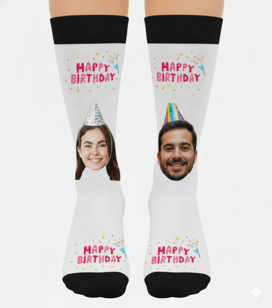 Happy Birthday Çorap Tasarla TOPUKSUZ - Bikafa Tasarım