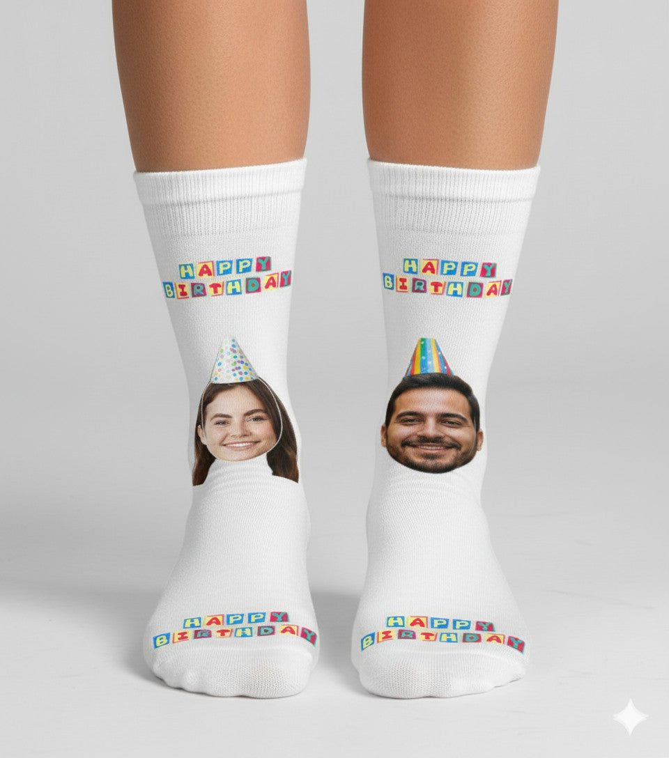 Happy Birthday Çorap Tasarla TOPUKSUZ - Bikafa Tasarım