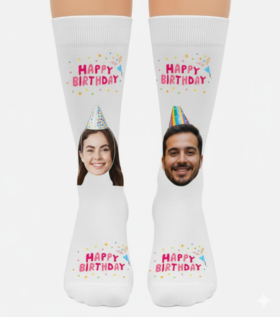 Happy Birthday Çorap Tasarla TOPUKSUZ - Bikafa Tasarım