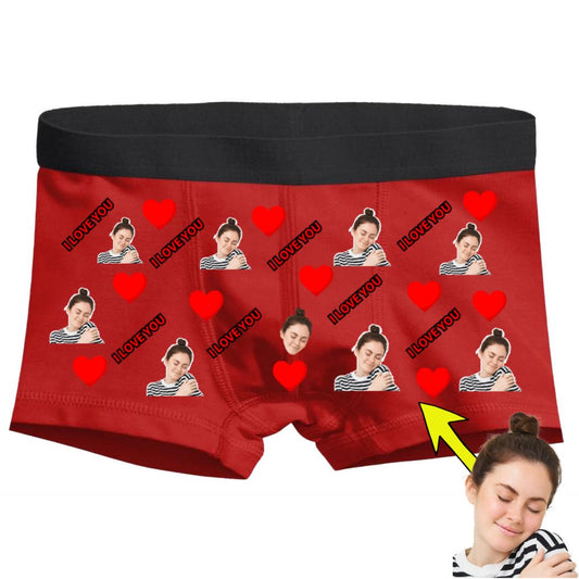 Boxer Tasarlama Sen Fotoğrafını Ekle Biz Tasarlayalım i Love You - Bikafa Tasarım