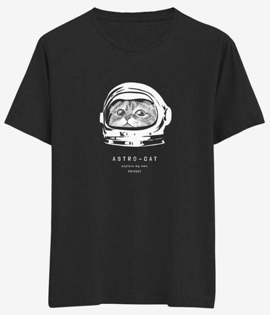 Kedili Tişört Oversize Astro Cat - Bikafa Tasarım