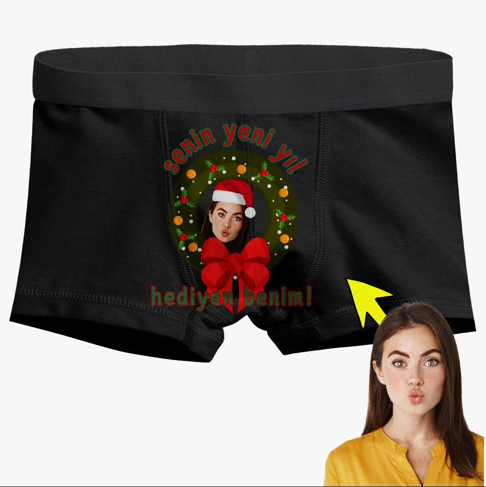 Yılbaşı Boxer Senin Yeni Yıl Hediyen Benim - Bikafa Tasarım