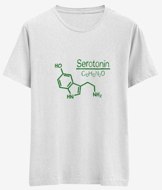 Uniseks Tasarım Tişört - Serotonin Mutluluğun Formülü - Bikafa Tasarım