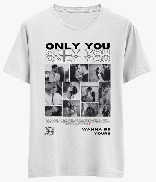 Sevgililere Özel Hatıra Tişörtü Only You - Bikafa Tasarım