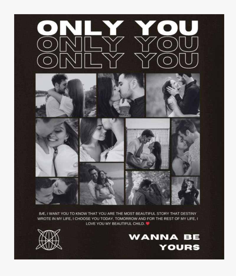 Sevgililere Özel Hatıra Tişörtü Only You - Bikafa Tasarım